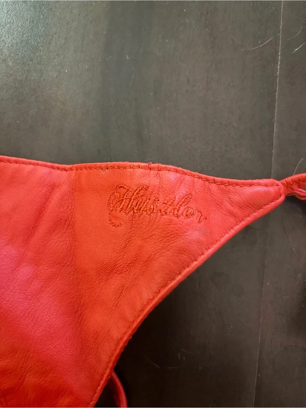 Y2K vintage Hustler Red leather Triangle Bikini Small nwot